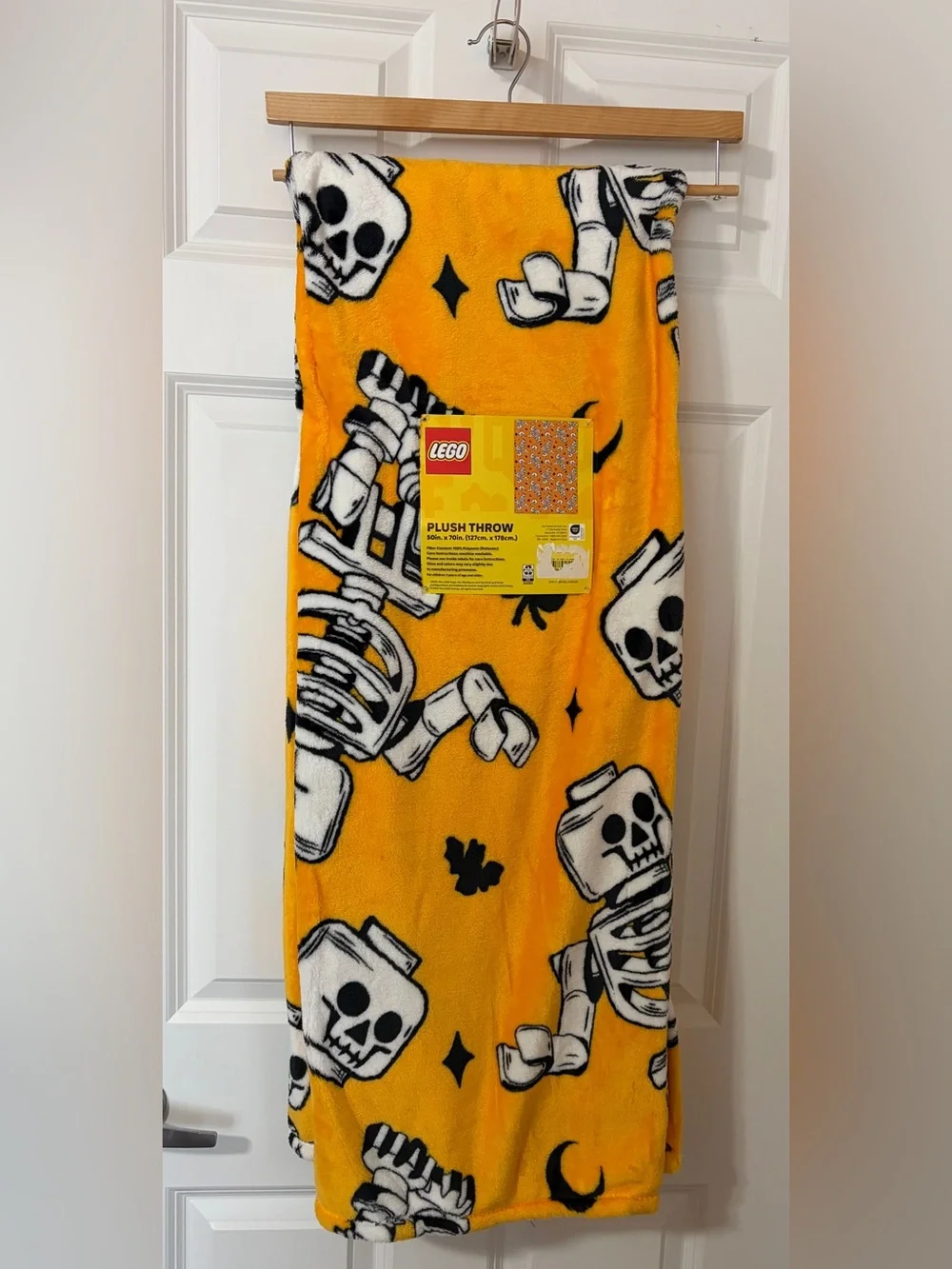 Lego Yellow Skeleton Throw Blanket